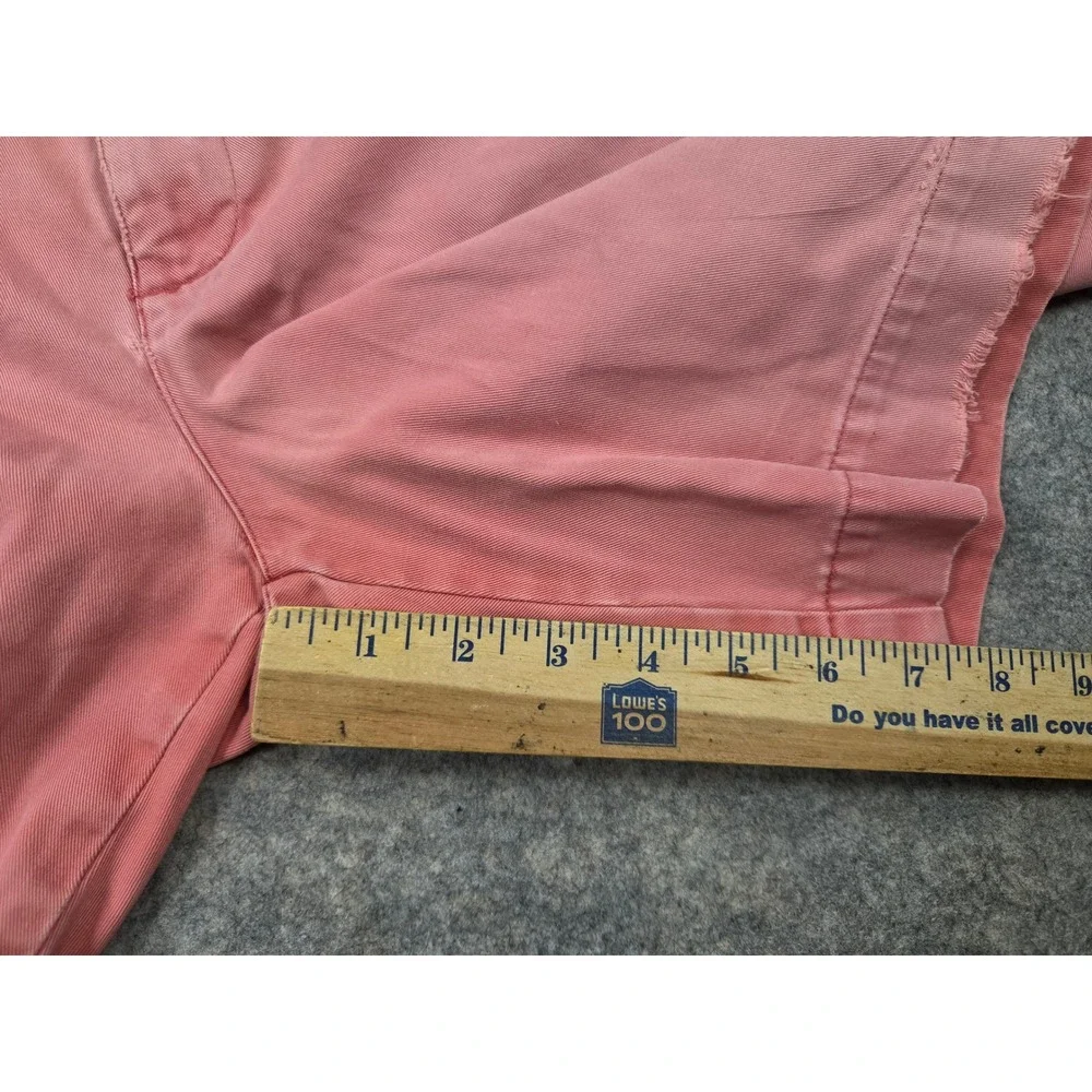 Polo Ralph Lauren Andrew Mens 36 Pink Coral Frayed Hem Chino Shorts Distressed*